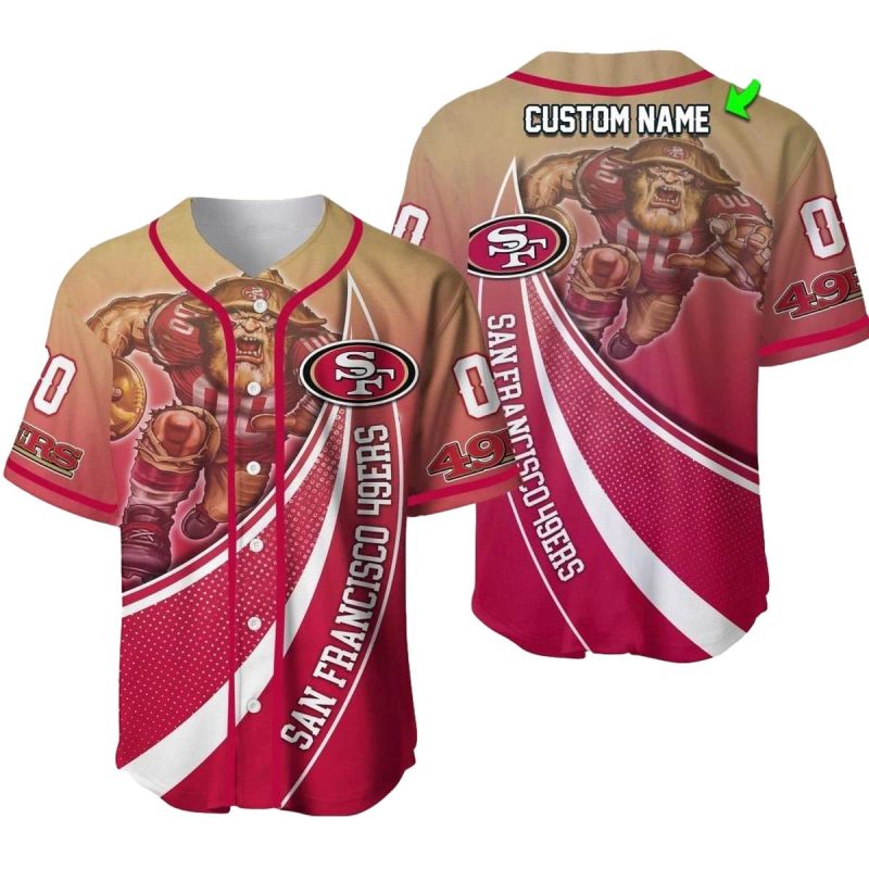 Personalized San Francisco 49Ers Mascot Art Baseball Jersey 1