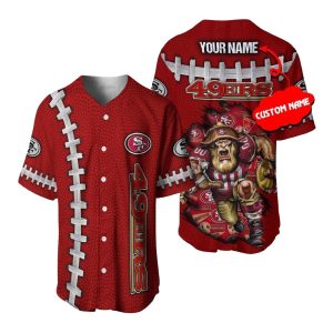 Personalized San Francisco 49ers Mascot Vintage Baseball Jersey