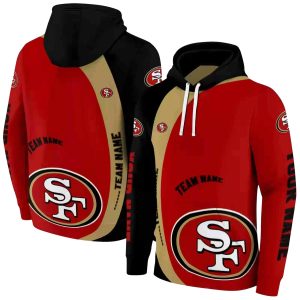 Personalized San Francisco 49ers Minimalist Design Red Black AOP Hoodie