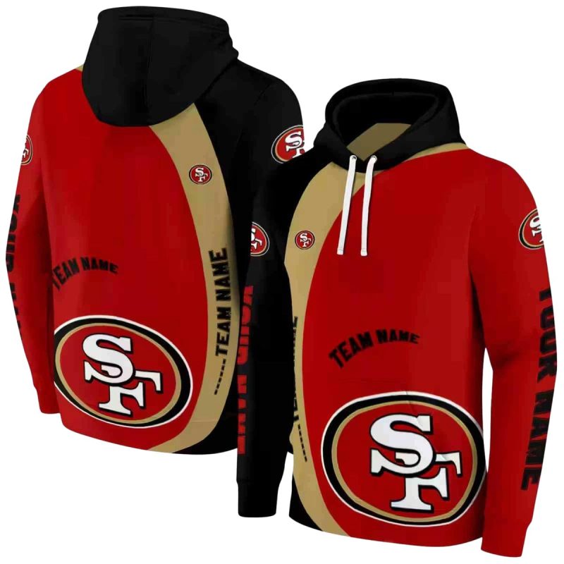 Personalized San Francisco 49Ers Minimalist Design Red Black Aop Hoodie 1