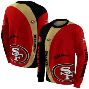 Personalized San Francisco 49ers Minimalist Design Red Black AOP Sweatshirt