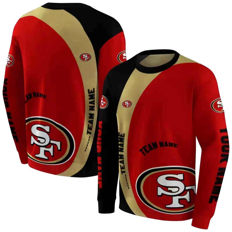 Personalized San Francisco 49Ers Minimalist Design Red Black Aop Sweatshirt 1