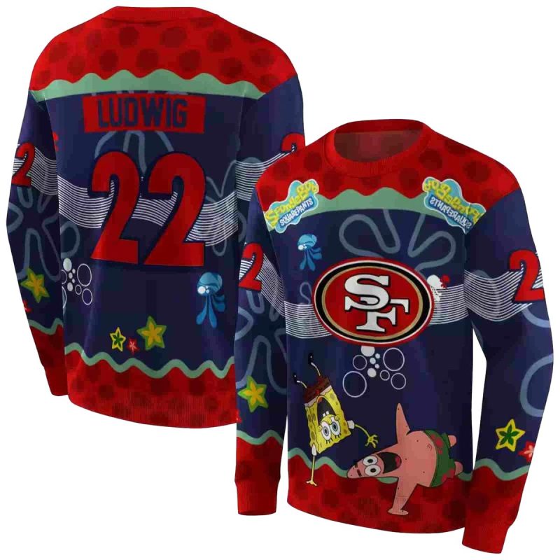 Personalized San Francisco 49Ers Patrick Star Red Navy Aop Sweatshirt 1