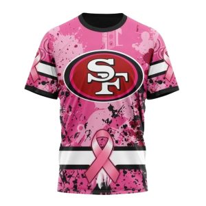 Personalized San Francisco 49ers Pink Breast AOP T-Shirt