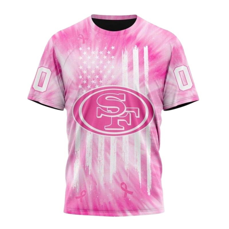 Personalized San Francisco 49Ers Pink Tie Dye Aop T Shirt 1