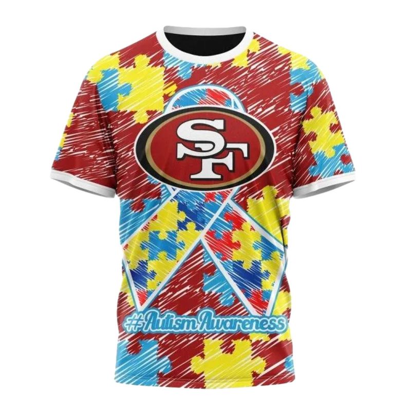 Personalized San Francisco 49Ers Puzzle Autism Awareness Aop T Shirt 1