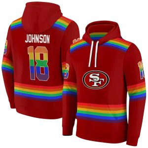 Personalized San Francisco 49ers Rainbow Stripes Red AOP Hoodie