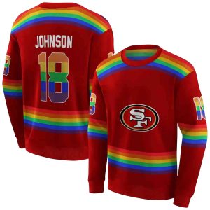 Personalized San Francisco 49ers Rainbow Stripes Red AOP Sweatshirt