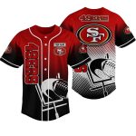 Personalized San Francisco 49ers Red And Black Halftone Pattern Baseball Jersey