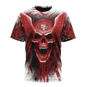 Personalized San Francisco 49ers Red Angel Skull AOP T-Shirt