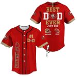 Personalized San Francisco 49ers Red Best Dad Baseball Jersey