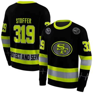 Personalized San Francisco 49ers Safety Motif Black Neon Green AOP Sweatshirt
