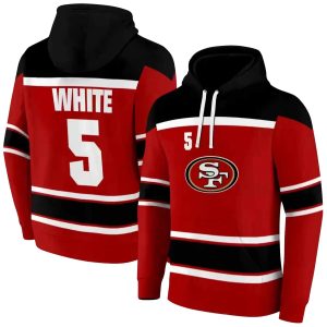 Personalized San Francisco 49ers Striped Pattern Red AOP Hoodie