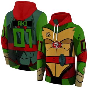 Personalized San Francisco 49ers Superhero Armor Red Green AOP Hoodie