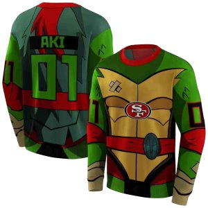 Personalized San Francisco 49ers Superhero Armor Red Green AOP Sweatshirt