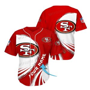 Personalized San Francisco 49ers The Curves Red And White Baseball Jersey