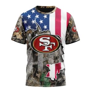 Personalized San Francisco 49ers Usa Flag Camo Realtree AOP T-Shirt