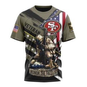 Personalized San Francisco 49ers Veterans Kneeling Soldier AOP T-Shirt