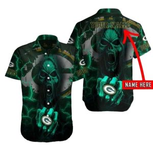 Personalized Screaming Phantom Green Bay Packers Hawaiian Shirt