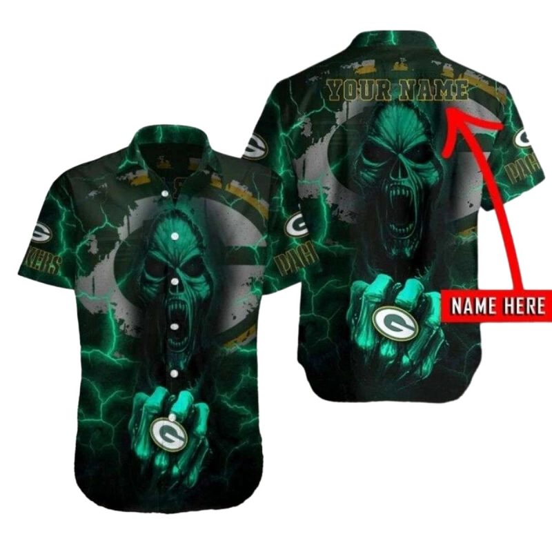 Personalized Screaming Phantom Green Bay Packers Hawaiian Shirt 1