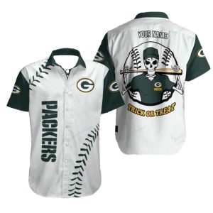 Personalized Skeleton Green Bay Packers Trick Or Treat Hawaiian Shirt