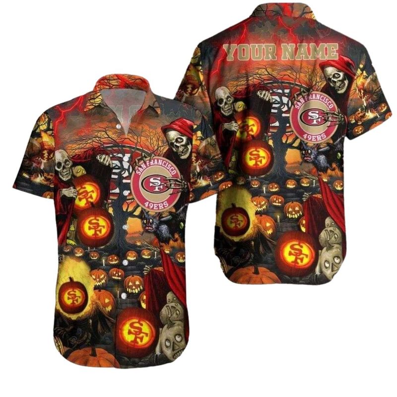 Personalized Spooky 49Ers Halloween Night Hawaiian Shirt 1