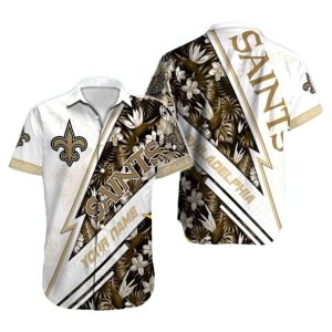 Personalized Starry Night New Orleans Saints White Tropical Hawaiian Shirt