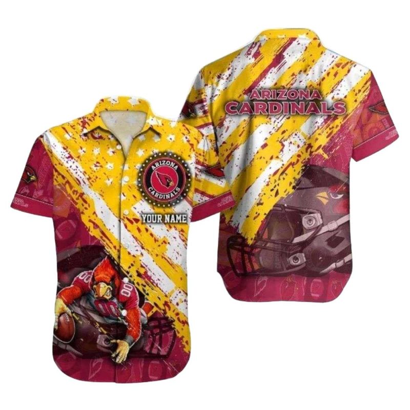 Personalized Sunburst Cardinal Arizona Cardinals Vibrant Hawaiian Shirt 1