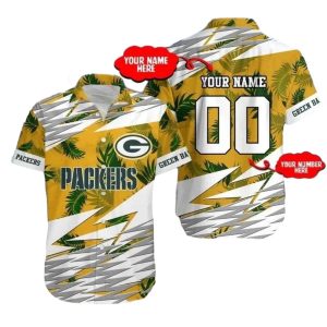 Personalized Sunny Tropics Green Bay Packers Hawaiian Shirt
