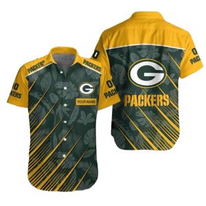 Personalized Tropical Foliage Green Bay Packers Hawaiian Shirt