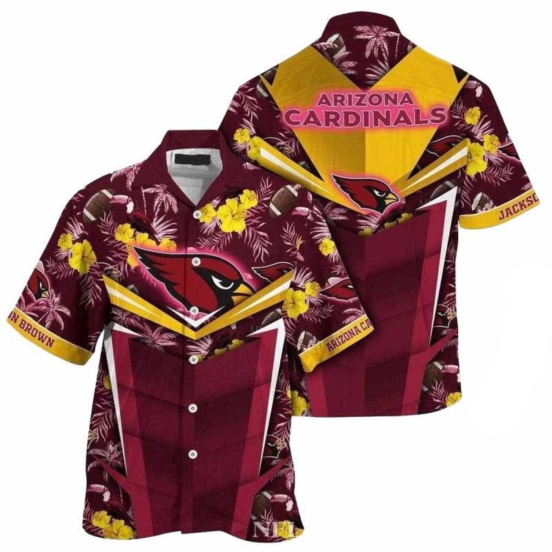 Personalized Tropical Sunset Maroon Arizona Cardinals Tropical Hawaiian Shirt 1