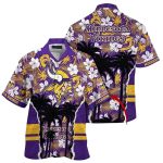 Personalized Tropical Twilight Minnesota Vikings Palm Hawaiian Shirt