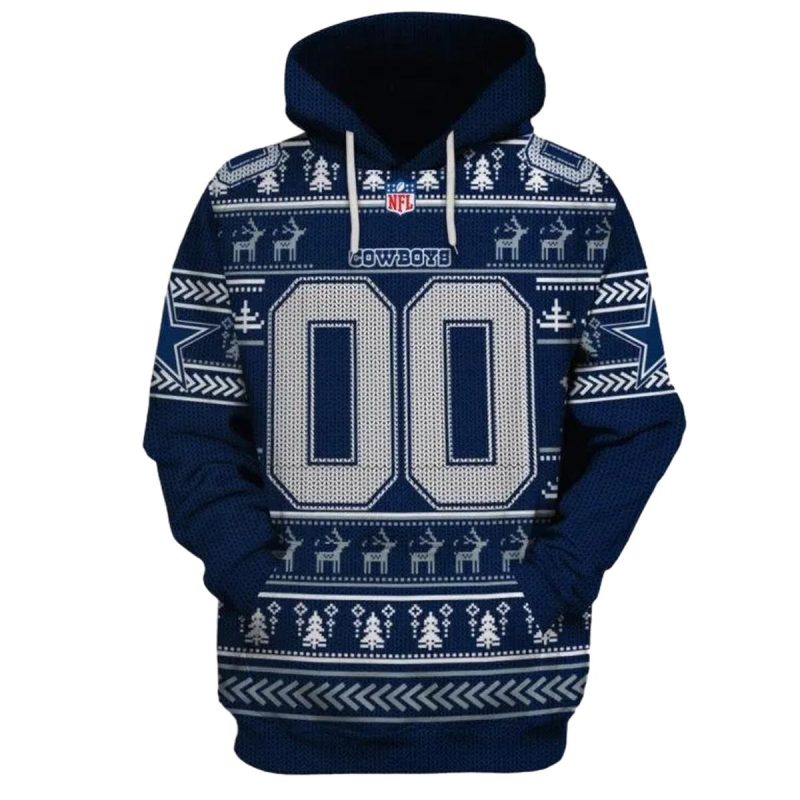 Personalized Ugly Sweater Dallas Cowboys In My Heart Aop Hoodie 1