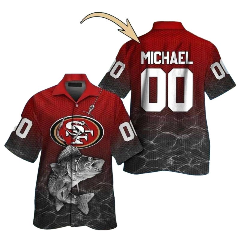 Personalized Ultimate Fan San Francisco 49Ers Fish And Hook Hawaiian Shirt 1