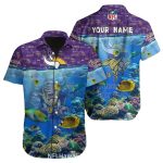 Personalized Underwater Reef And Viking Warrior Minnesota Vikings Hawaiian Shirt