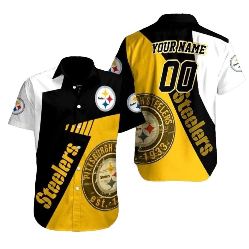Personalized Vintage Pittsburgh Gold Rush Steelers Hawaiian Shirt 1