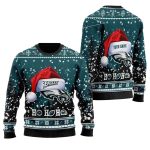Personalized Eagles Symbol Wearing Santa Claus Hat Ho Ho Ho Ugly Sweater