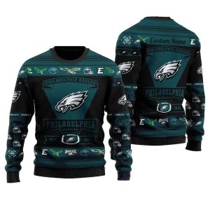 Personalized Philadelphia Eagles Football Team Logo Christmas Ugly Sweater