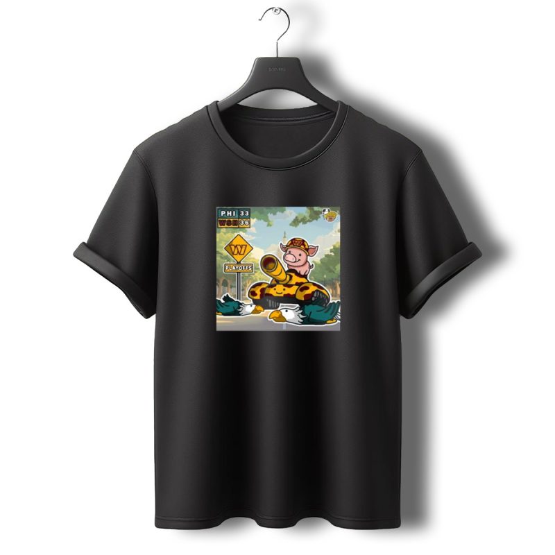 Phi 33 Wsh 36 Playoffs Washington Commanders Pig On Tank Over Philadelphia Eagles T Shirt T Shirt 0 1