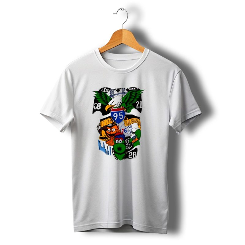 Philadelphia 215 Eagles 76Ers 95 Gritty Fanatic 1776 98 26 20 Skyline Liii T Shirt T Shirt 1 1