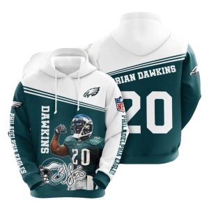 Philadelphia Eagles Brian Dawkins Signature 20 All Over Print Hoodie