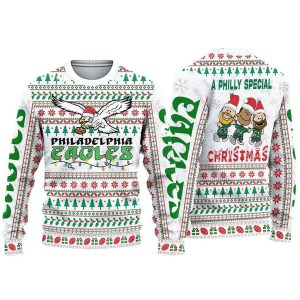 Philadelphia Eagles 2025 Christmas Chill Guy Ugly Sweater