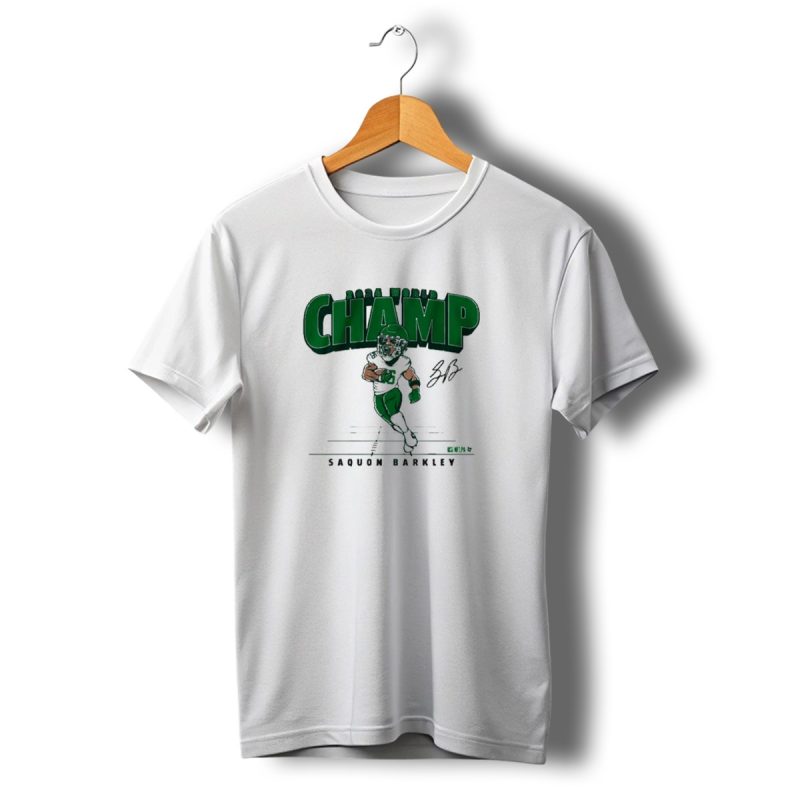 Philadelphia Eagles 2024 World Champ Saquon Barkley Caricature Signature T Shirt T Shirt 1 1