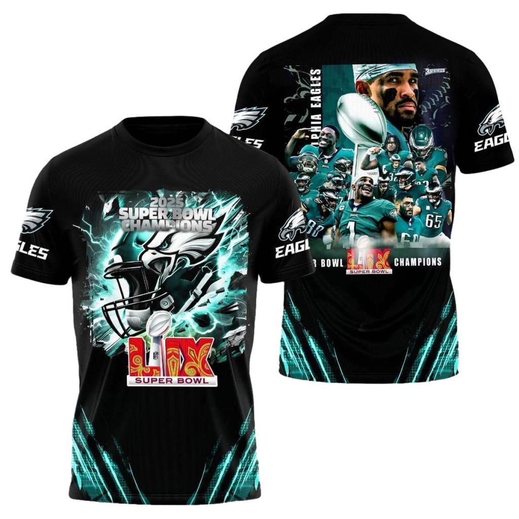 Philadelphia Eagles 2025 Sb Champions Dream Team Aop Tshirt