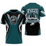 Philadelphia Eagles 2X Champions Black And Green AOP T-Shirt