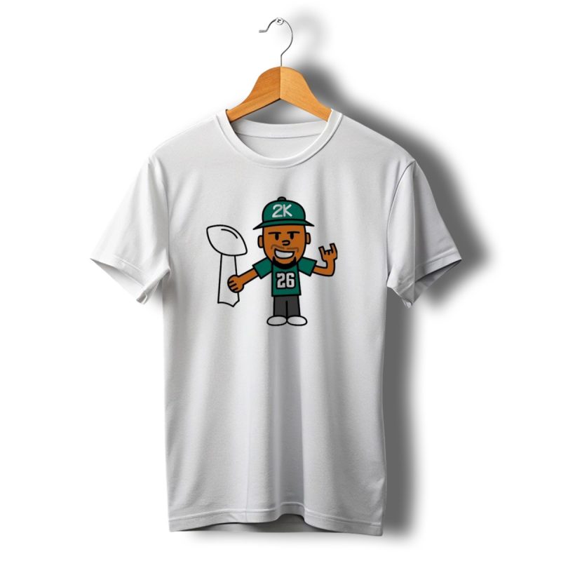 Philadelphia Eagles 2K Super Bowl Champions Saquon Barkley Trophy Celebration T Shirt T Shirt 1 1
