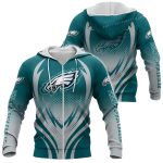 Philadelphia Eagles Logo Halftone Pattern All Over Print Hoodie