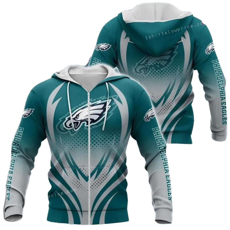Philadelphia Eagles 3D Zipper Hoodie Print Philadelphia Eagles Gifts For Fans 1