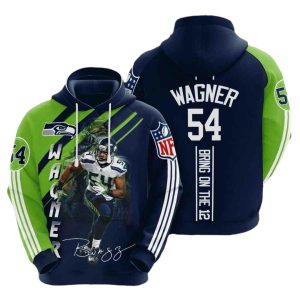 Philadelphia Eagles Bobby Wagner Signature Bring On The 12 All Over Print Hoodie