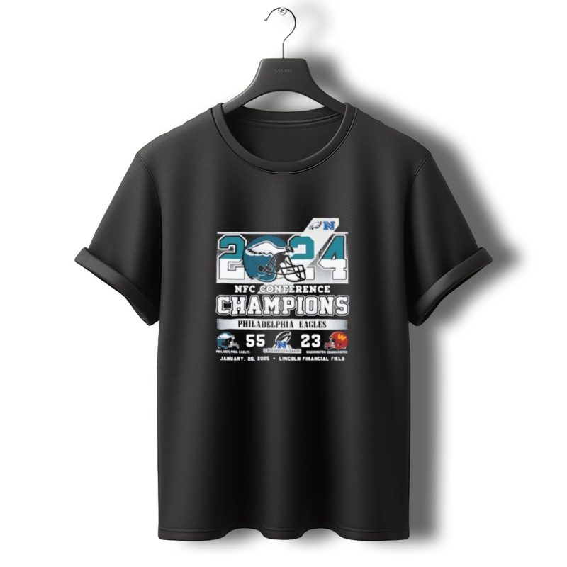 Philadelphia Eagles 55 23 Washington Commanders January 28 Lincoln Financial Field T Shirt T Shirt 0 1